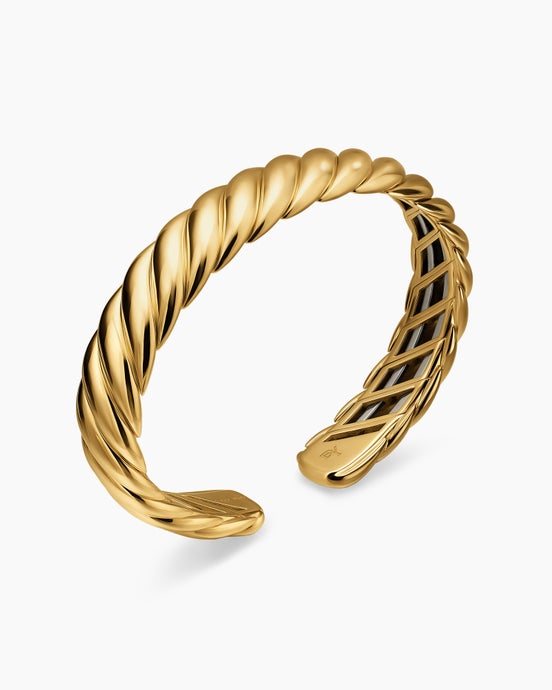 Sculpted Cable Flex Bracelet in 18K Yellow Gold, 11mm