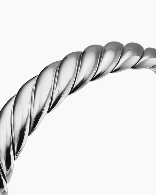 Womens Sculpted Cable Flex Bracelet in Sterling Silver, 11mm