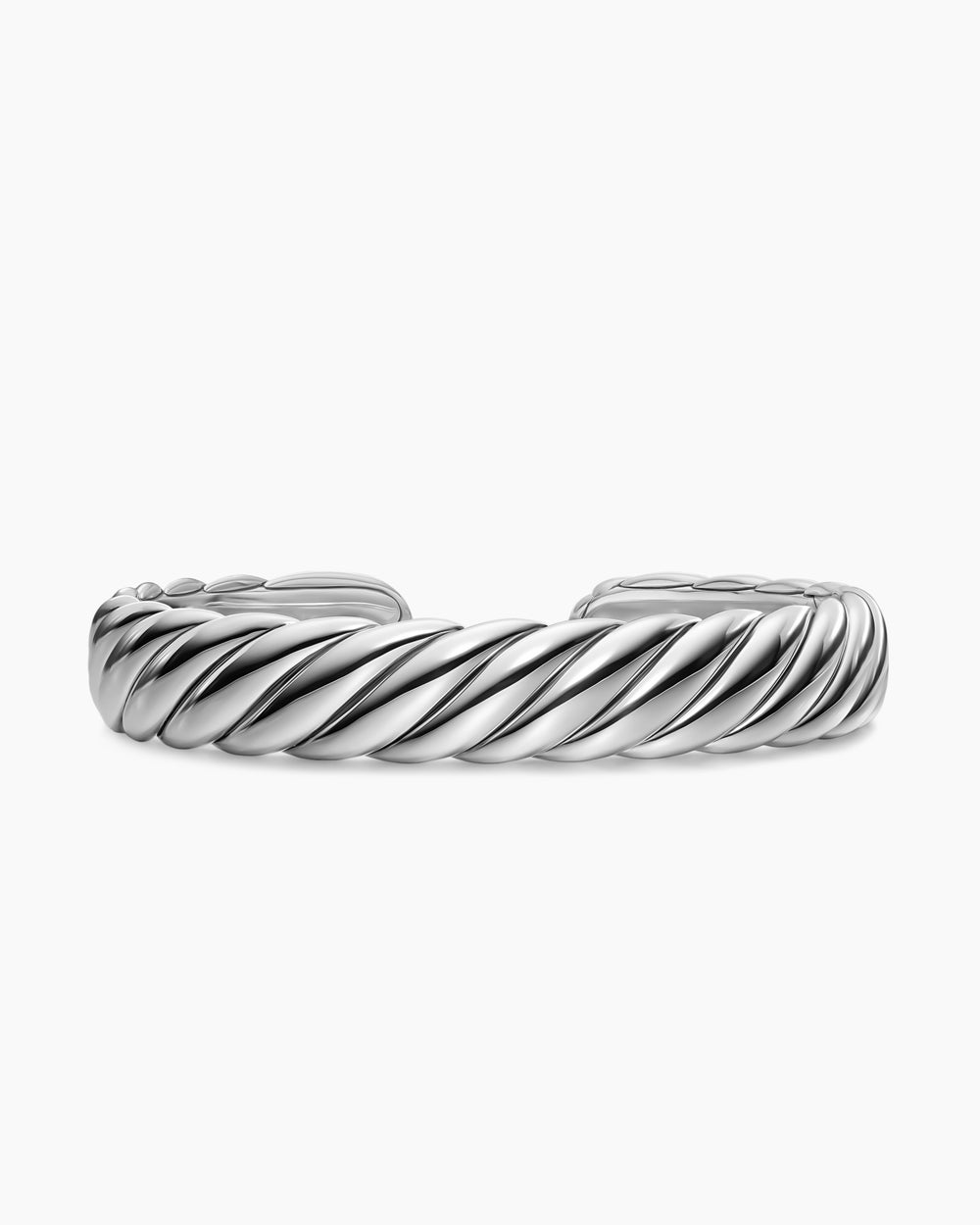Womens Sculpted Cable Flex Bracelet in Sterling Silver, 11mm