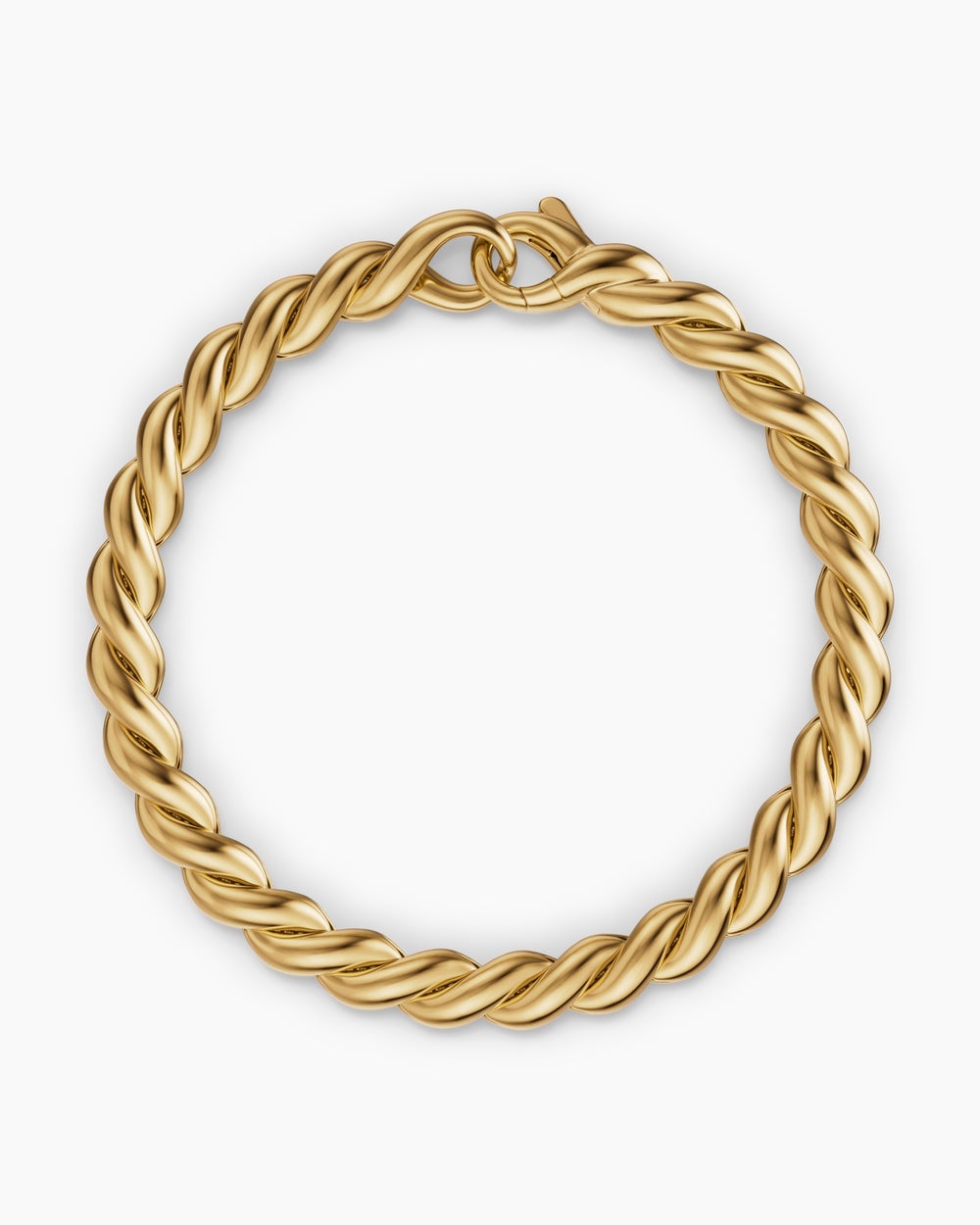 Womens Sculpted Cable Chain Bracelet in 18K Yellow Gold, 5.7mm