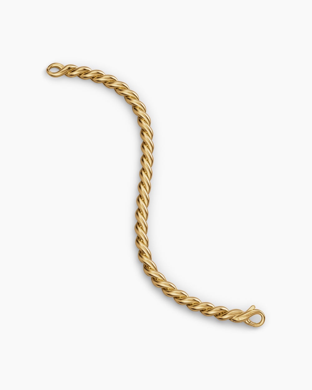 Womens Sculpted Cable Chain Bracelet in 18K Yellow Gold, 5.7mm