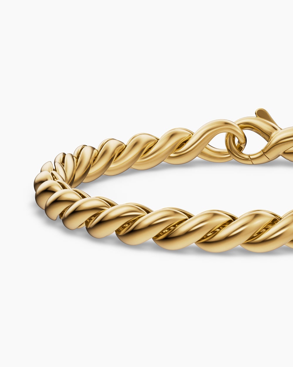 Womens Sculpted Cable Chain Bracelet in 18K Yellow Gold, 5.7mm