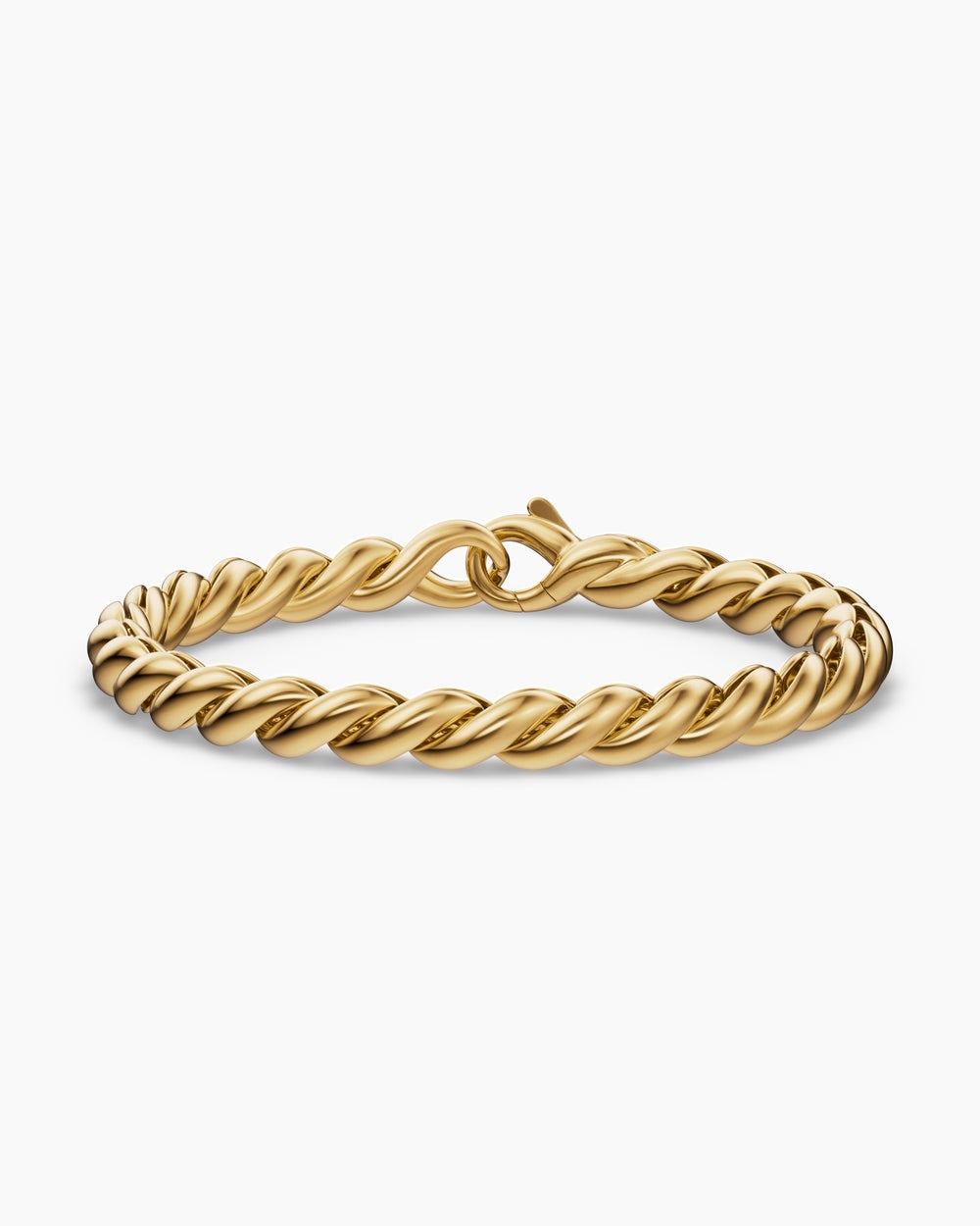 Womens Sculpted Cable Chain Bracelet in 18K Yellow Gold, 5.7mm