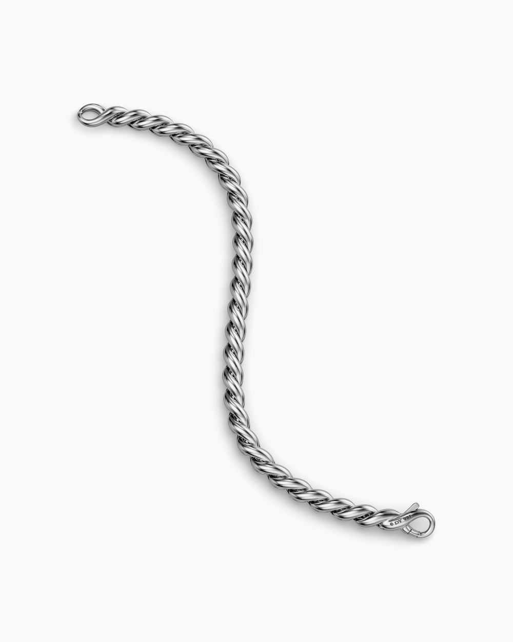 Womens Sculpted Cable Chain Bracelet in Sterling Silver, 5.7mm