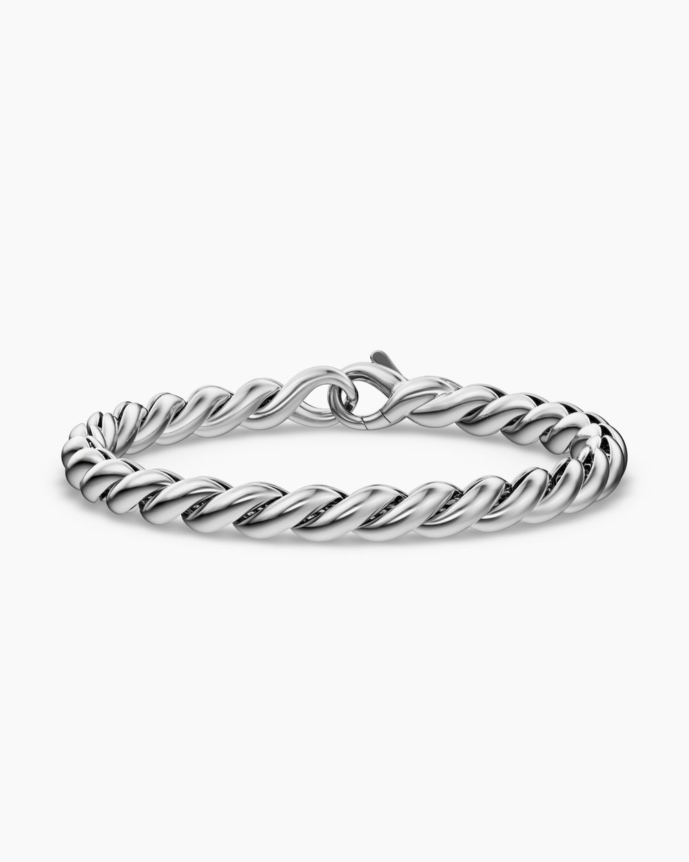 Womens Sculpted Cable Chain Bracelet in Sterling Silver, 5.7mm