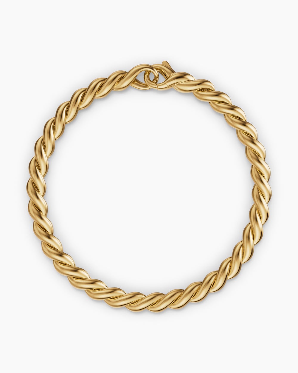 Mens Sculpted Cable Chain Bracelet in 18K Yellow Gold, 5.7mm