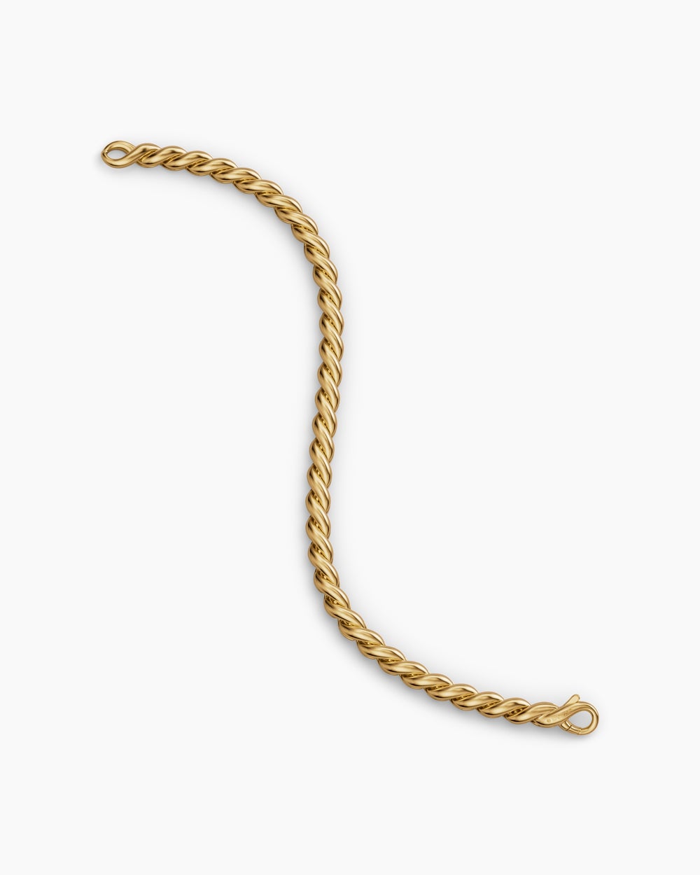 Mens Sculpted Cable Chain Bracelet in 18K Yellow Gold, 5.7mm