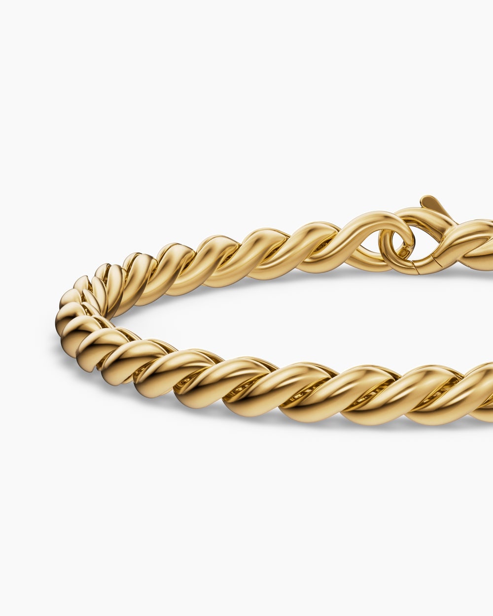 Mens Sculpted Cable Chain Bracelet in 18K Yellow Gold, 5.7mm