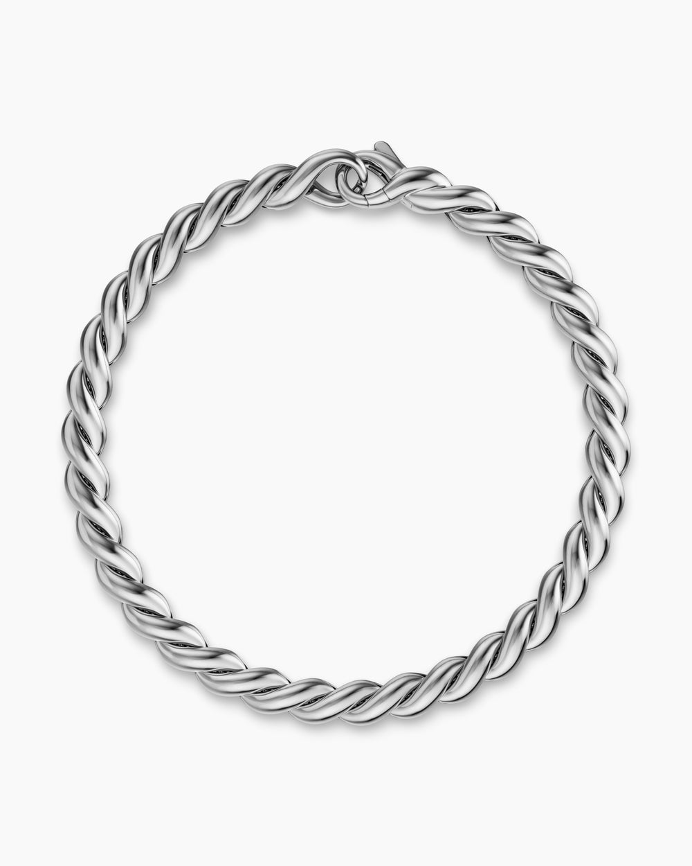 Mens Sculpted Cable Chain Bracelet in Sterling Silver, 5.7mm