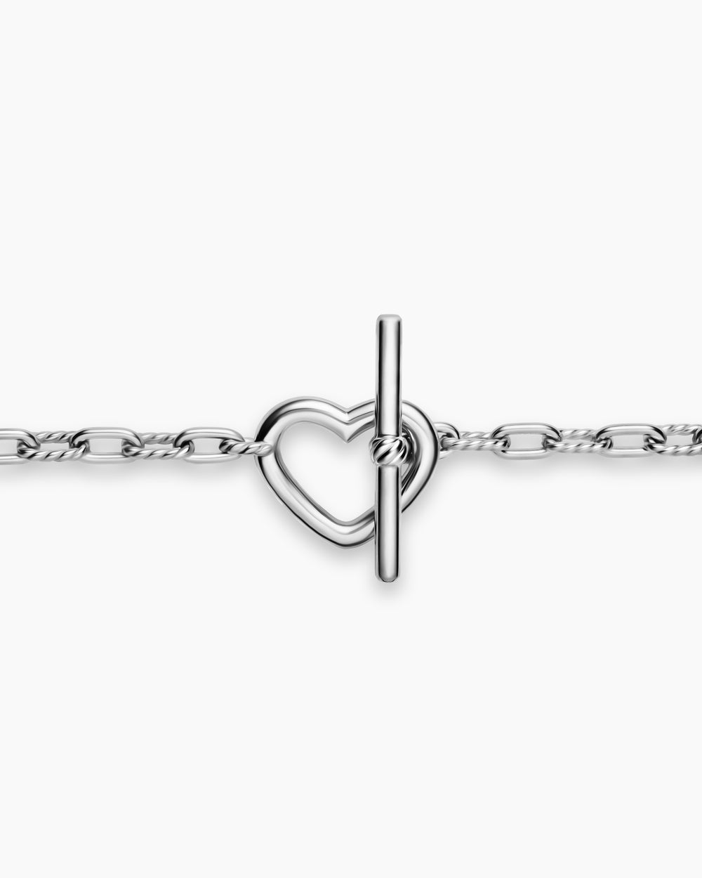Bracelet chaîne avec cœur et à fermoir en T DY Madison en argent sterling, 3 mm femmes