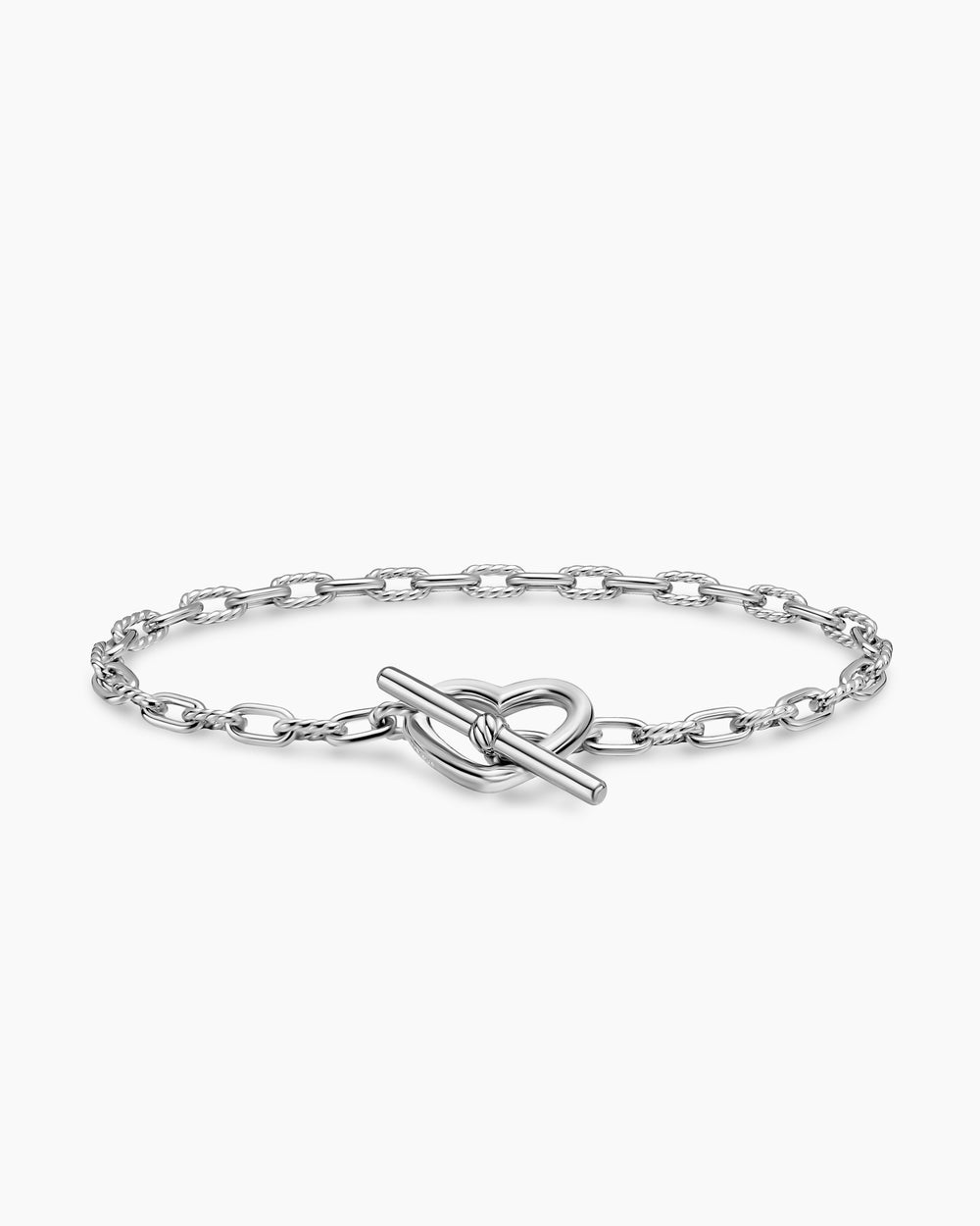Bracelet chaîne avec cœur et à fermoir en T DY Madison en argent sterling, 3 mm femmes
