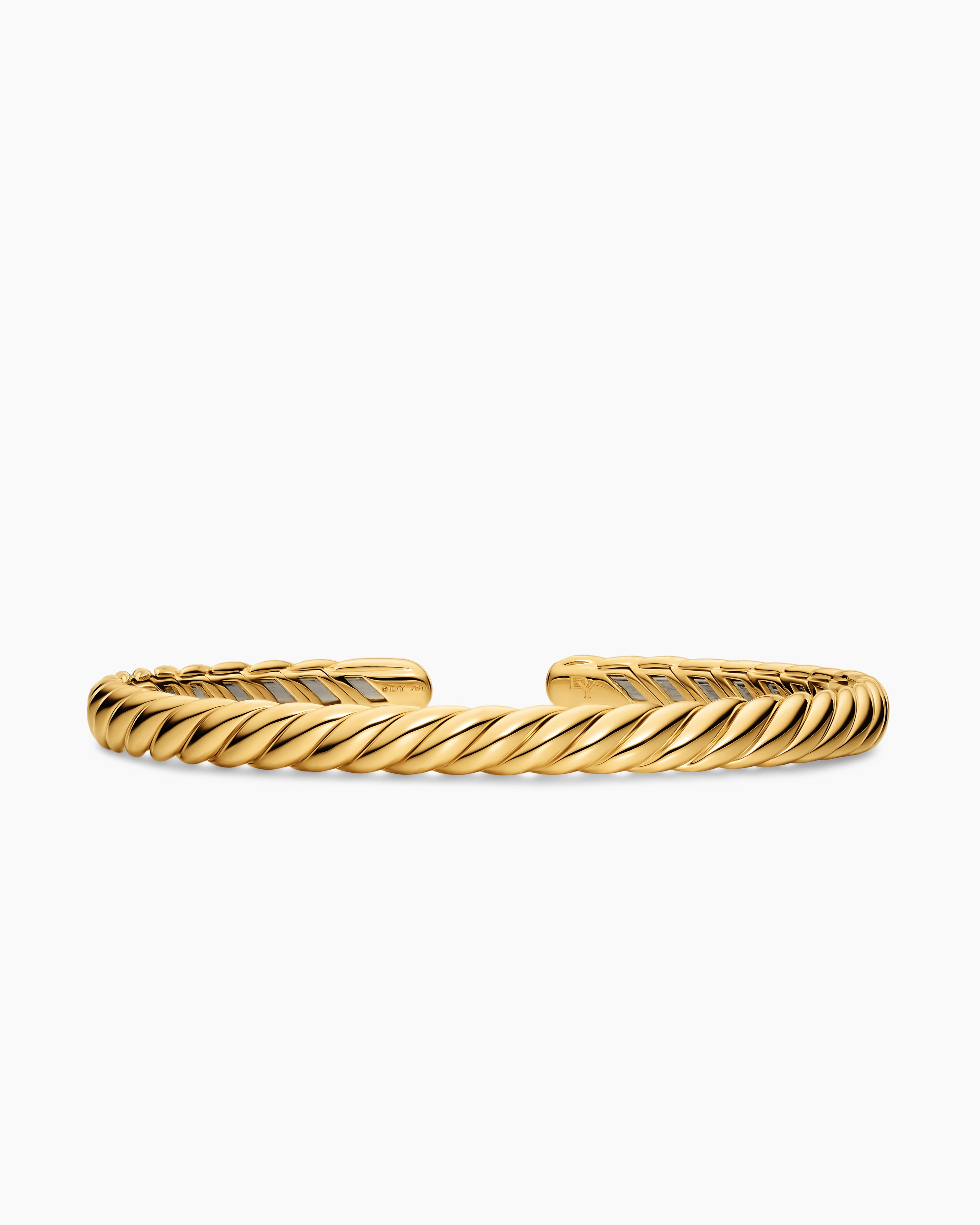 Womens Sculpted Cable Flex&reg; Bracelet in 18K Yellow Gold, 5mm