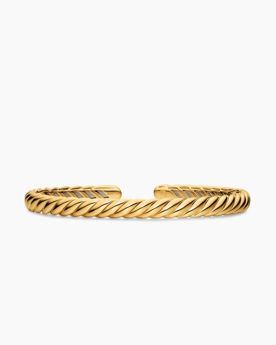 Sculpted Cable Flex Bracelet in 18K Yellow Gold, 5mm