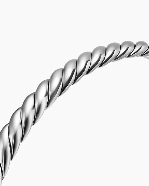 Womens Sculpted Cable Flex Bracelet in Sterling Silver, 5mm