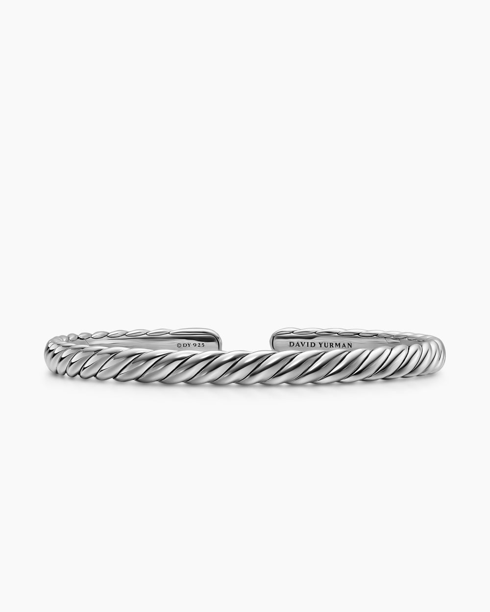 Womens Sculpted Cable Flex Bracelet in Sterling Silver, 5mm