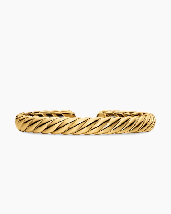 Sculpted Cable Flex Bracelet in 18K Yellow Gold, 7.5mm