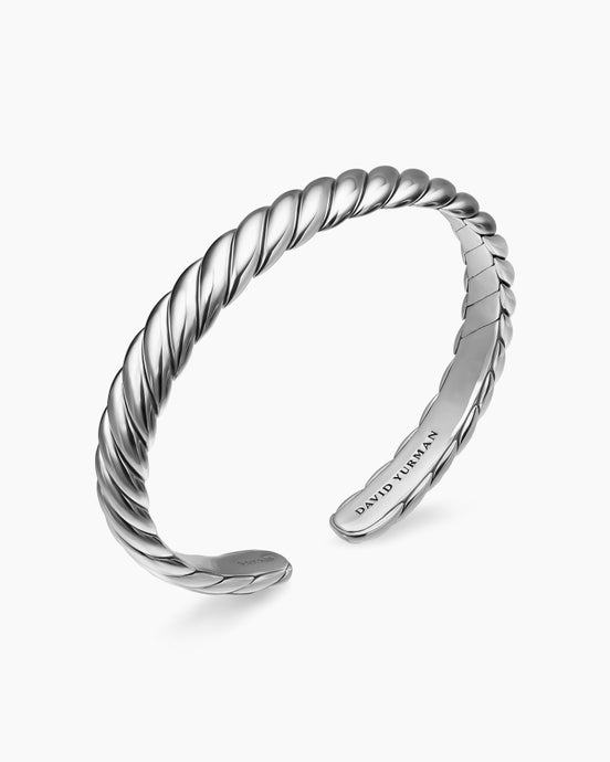 Sculpted Cable Flex Bracelet in Sterling Silver, 7.5mm