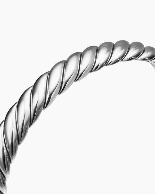 Womens Sculpted Cable Flex Bracelet in Sterling Silver, 7.5mm