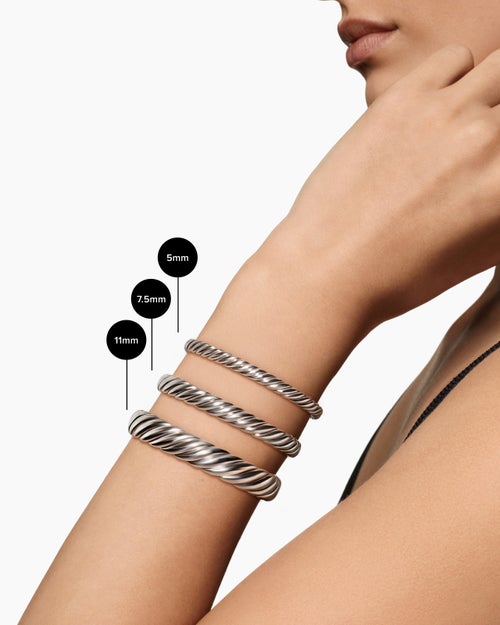 Bracelet Sculpted Cable Flex en argent sterling, 7,5 mm femmes
