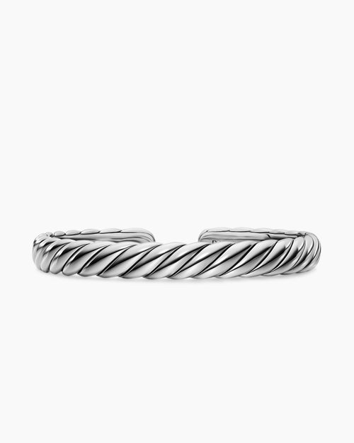 Womens Sculpted Cable Flex Bracelet in Sterling Silver, 7.5mm