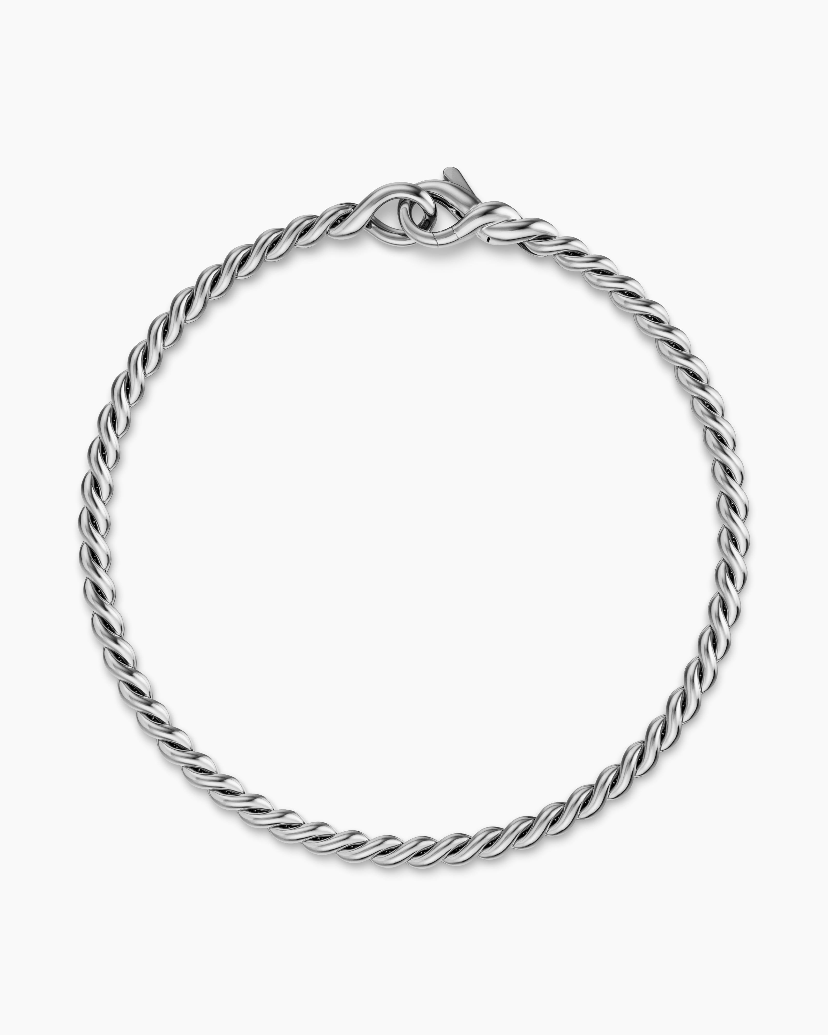 Sculpted Cable Chain Bracelet in Sterling Silver, 2.7mm | David