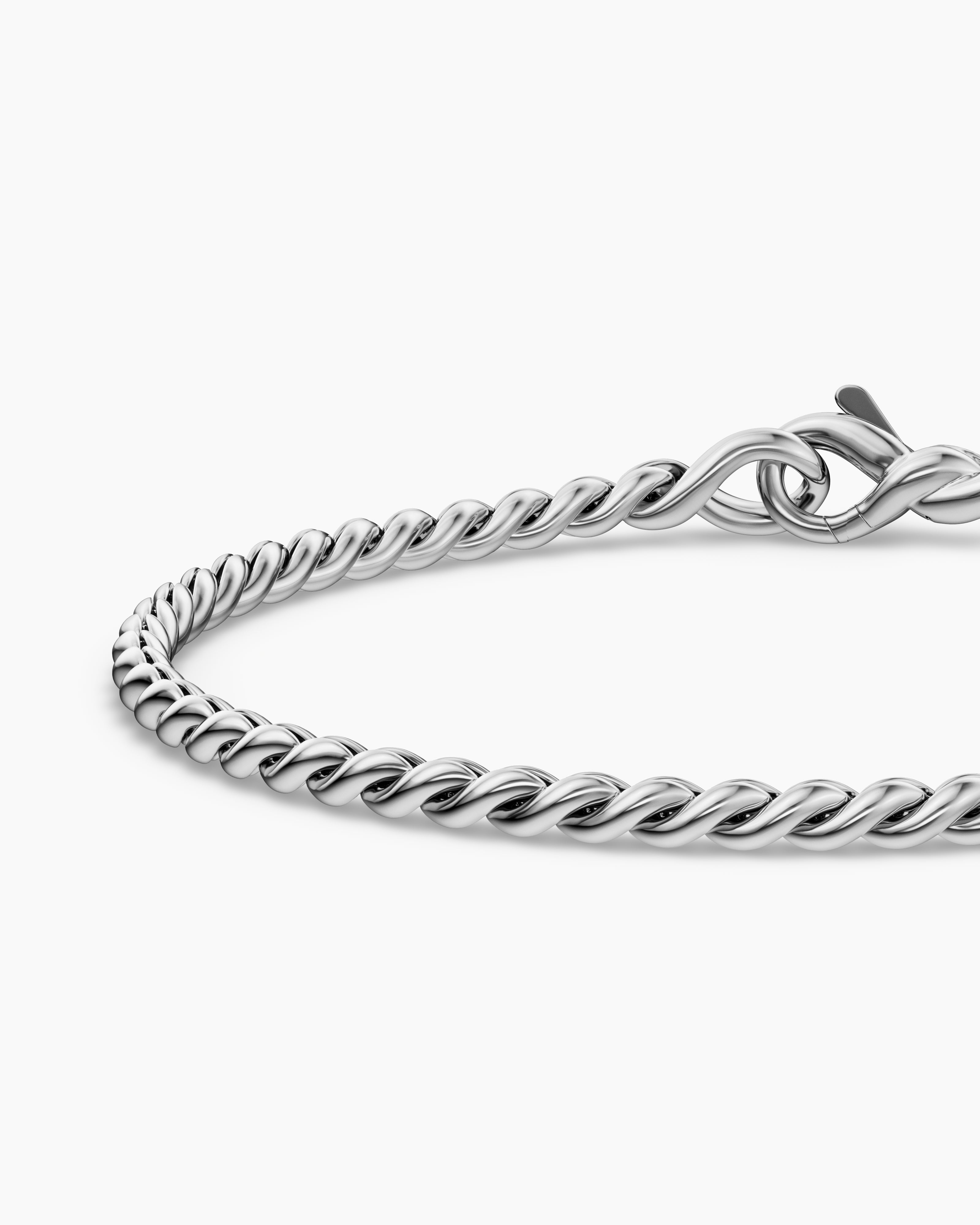 Sculpted Cable Chain Bracelet in Sterling Silver, 2.7mm | David