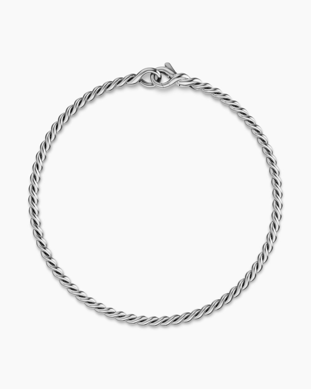 Mens Sculpted Cable Chain Bracelet in Sterling Silver, 2.7mm