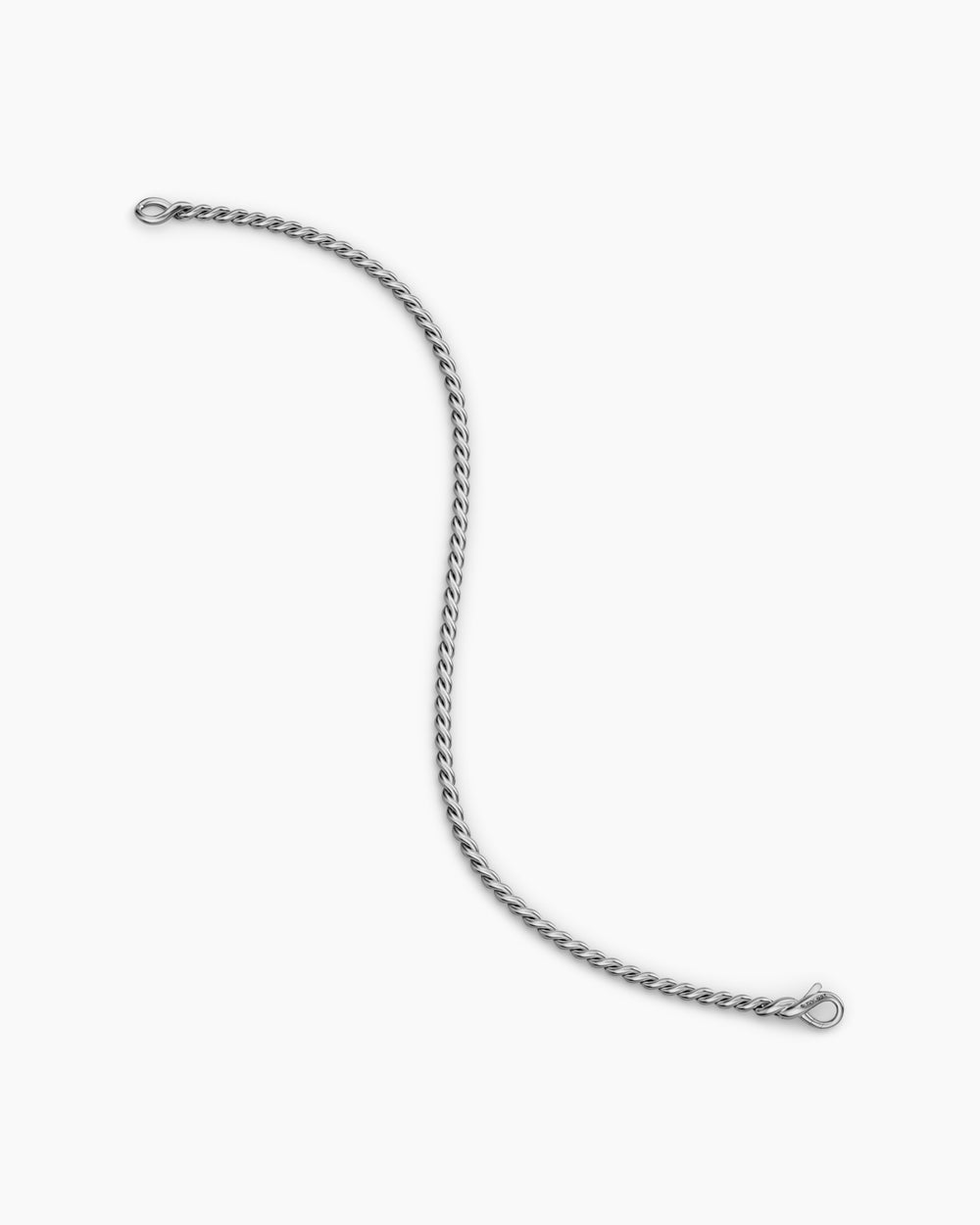 Mens Sculpted Cable Chain Bracelet in Sterling Silver, 2.7mm