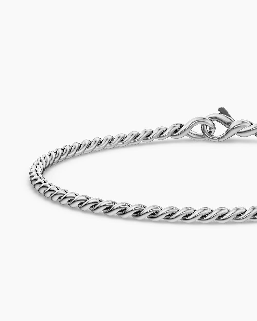 Mens Sculpted Cable Chain Bracelet in Sterling Silver, 2.7mm
