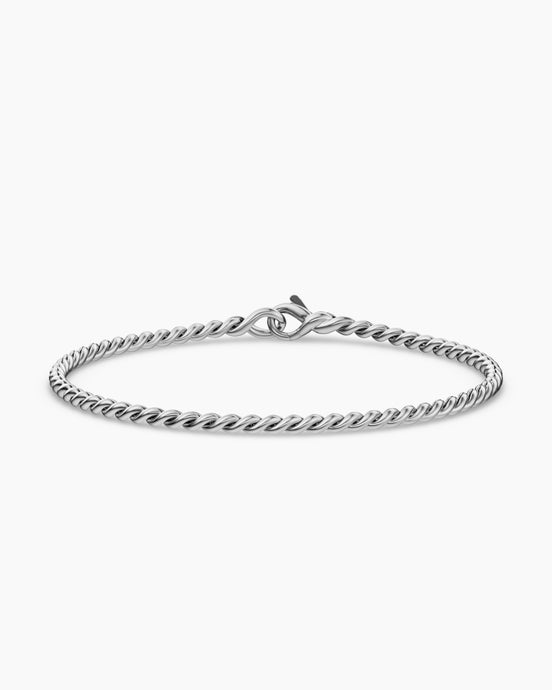 Sculpted Cable Chain Bracelet in Sterling Silver, 2.7mm