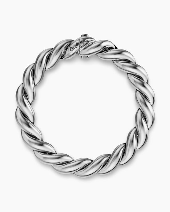 Sculpted Cable Chain Bracelet in Sterling Silver, 10mm