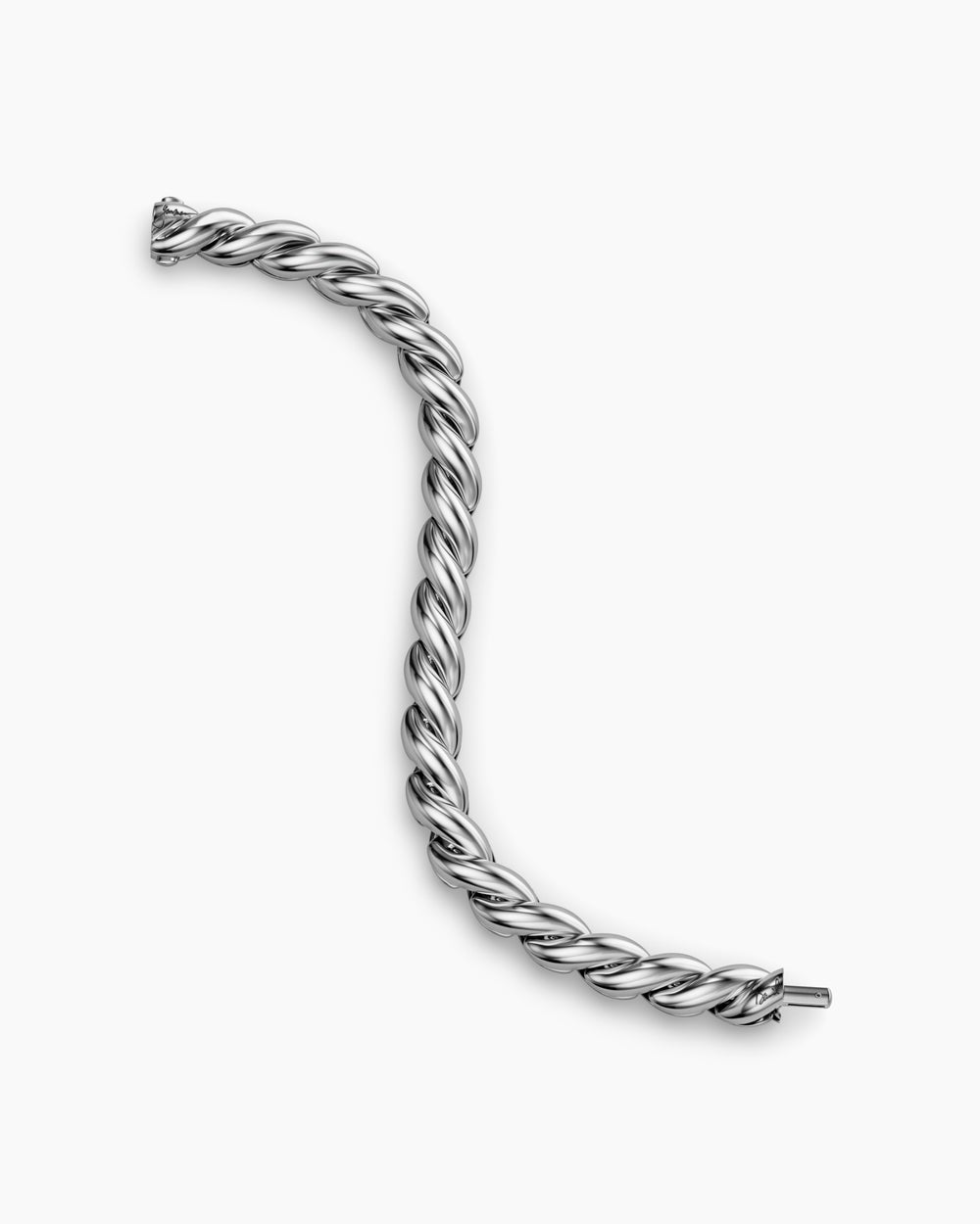 Womens Sculpted Cable Chain Bracelet in Sterling Silver, 10mm