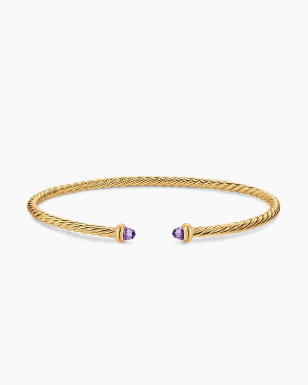 Micro Cablespira® Flex Bracelet in 18K Yellow Gold with Amethyst, 2.6mm