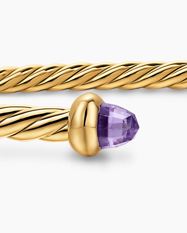 Micro Cablespira® Flex Bracelet in 18K Yellow Gold with Amethyst, 2.6mm