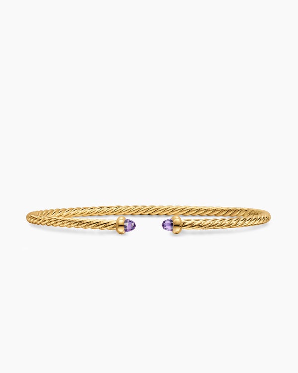 Micro Cablespira® Flex Bracelet in 18K Yellow Gold with Amethyst, 2.6mm
