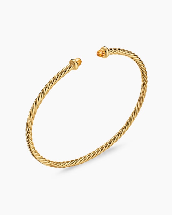 Micro Cablespira® Flex Bracelet in 18K Yellow Gold with Citrine, 2.6mm