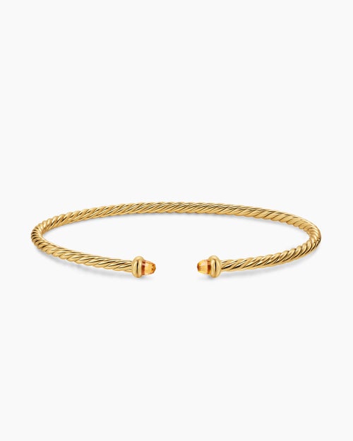 Womens Micro Cablespira Flex Bracelet in 18ct Yellow Gold, 2.6mm