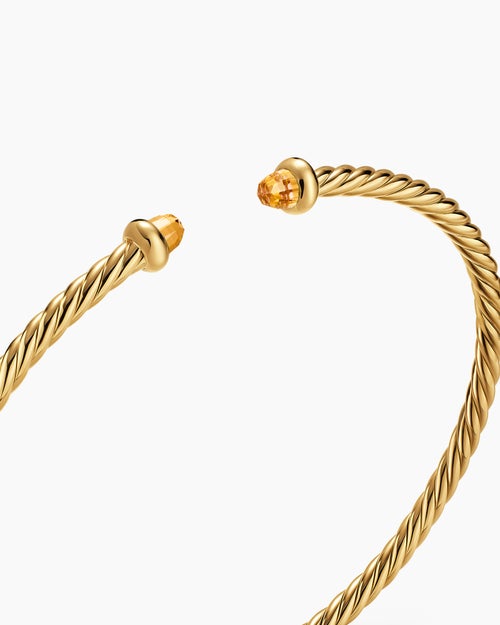 Womens Micro Cablespira Flex Bracelet in 18ct Yellow Gold, 2.6mm