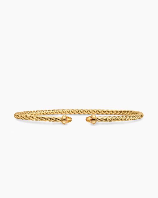 Micro bracelet Cablespira® Flex en or jaune 18 carats avec citrine, 2,6 mm