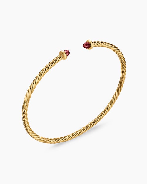 Womens Micro Cablespira Flex Bracelet in 18K Yellow Gold, 2.6mm