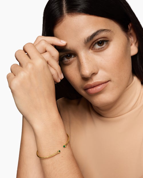 Womens Micro Cablespira Flex Bracelet in 18K Yellow Gold, 2.6mm