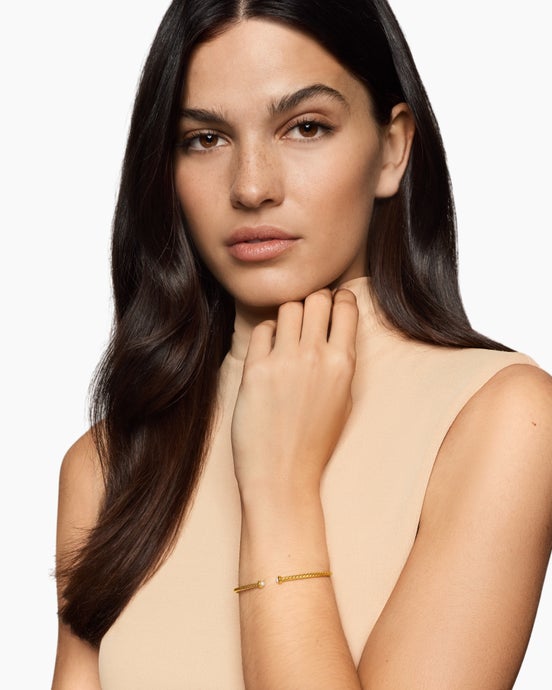 Micro Cablespira® Flex Bracelet in 18K Yellow Gold with Pearls, 2.6mm