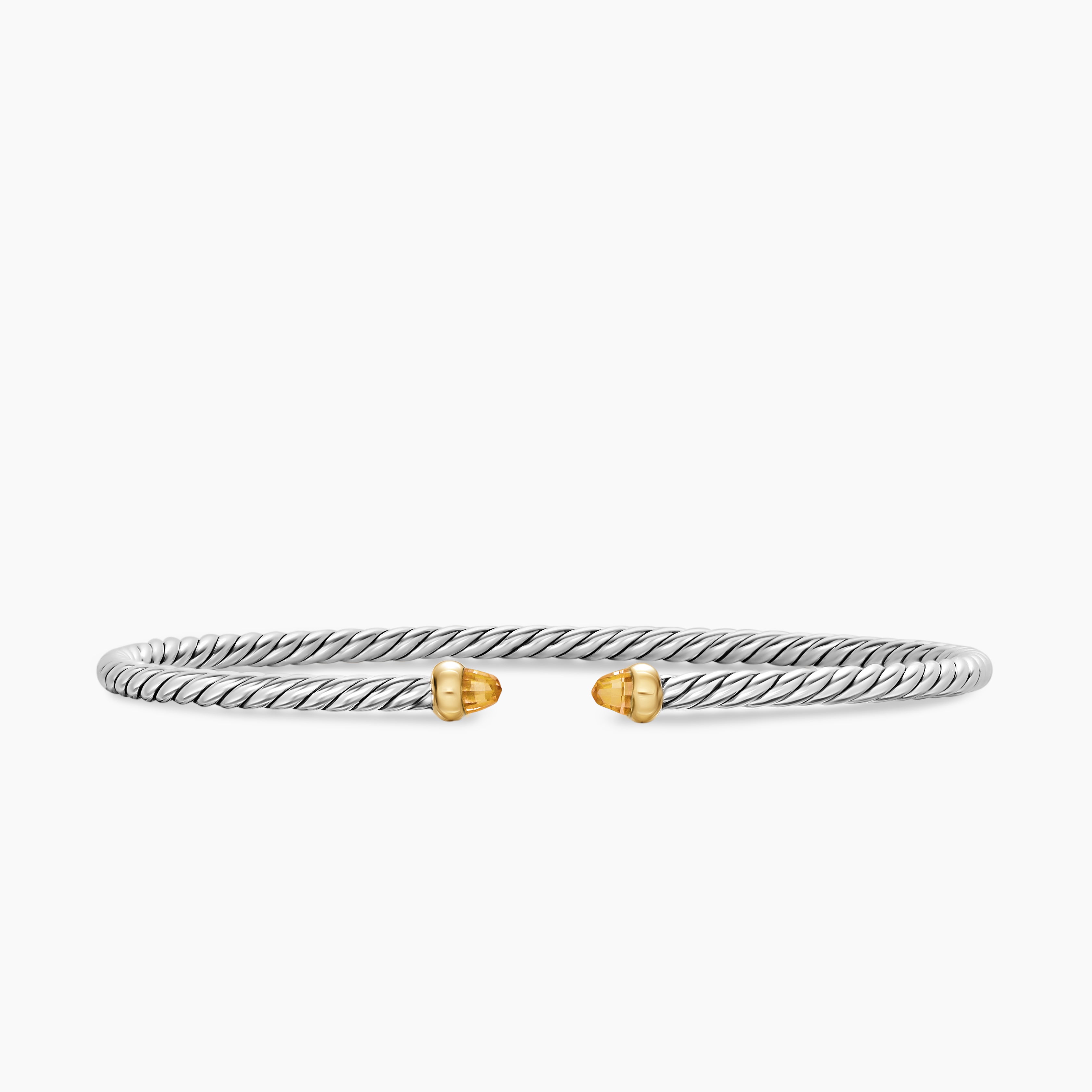 Micro bracelet Cable Flex en argent massif avec or jaune 14 carats, 2,6 mm femme 