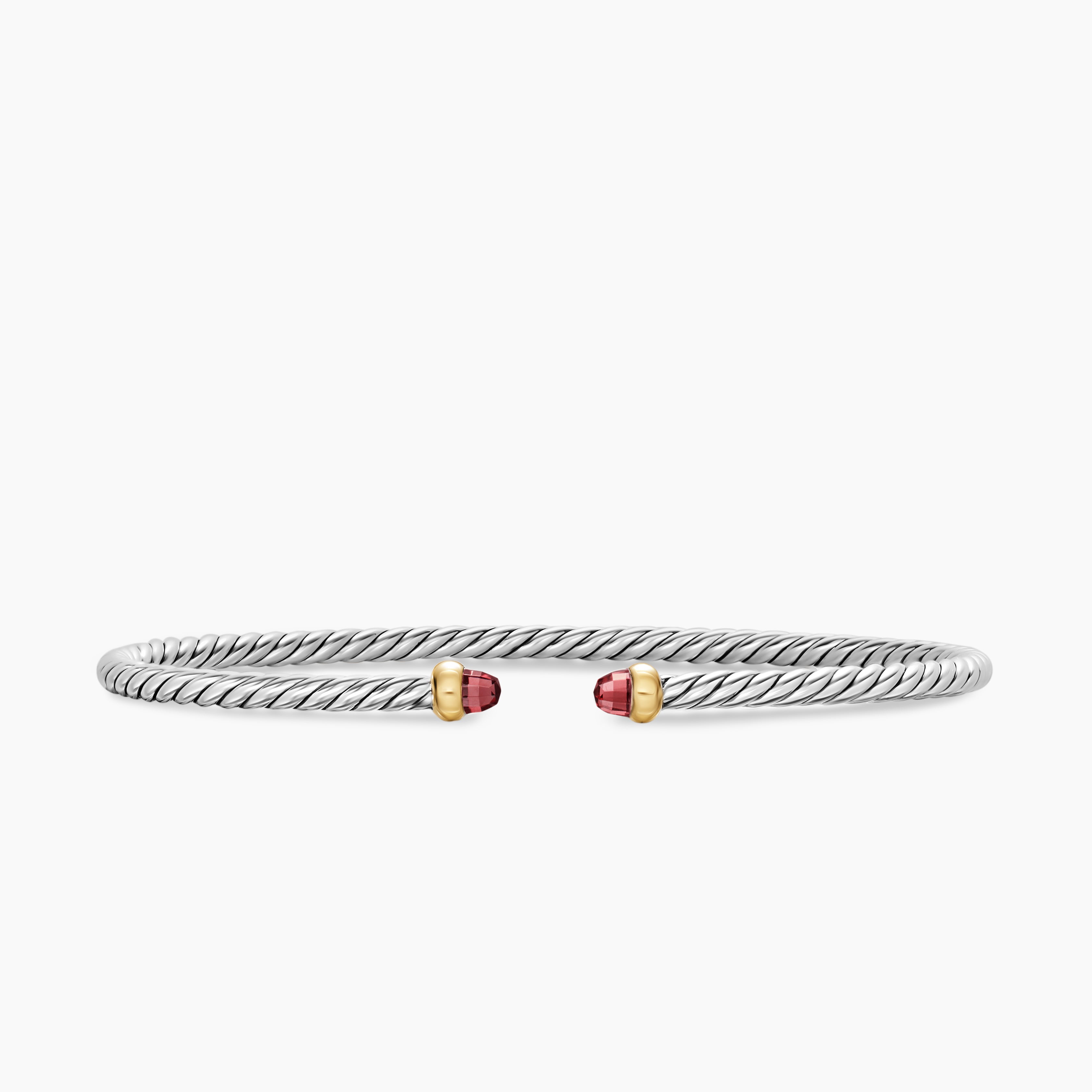 Micro bracelet Cable Flex en argent massif avec or jaune 14 carats, 2,6 mm femme 