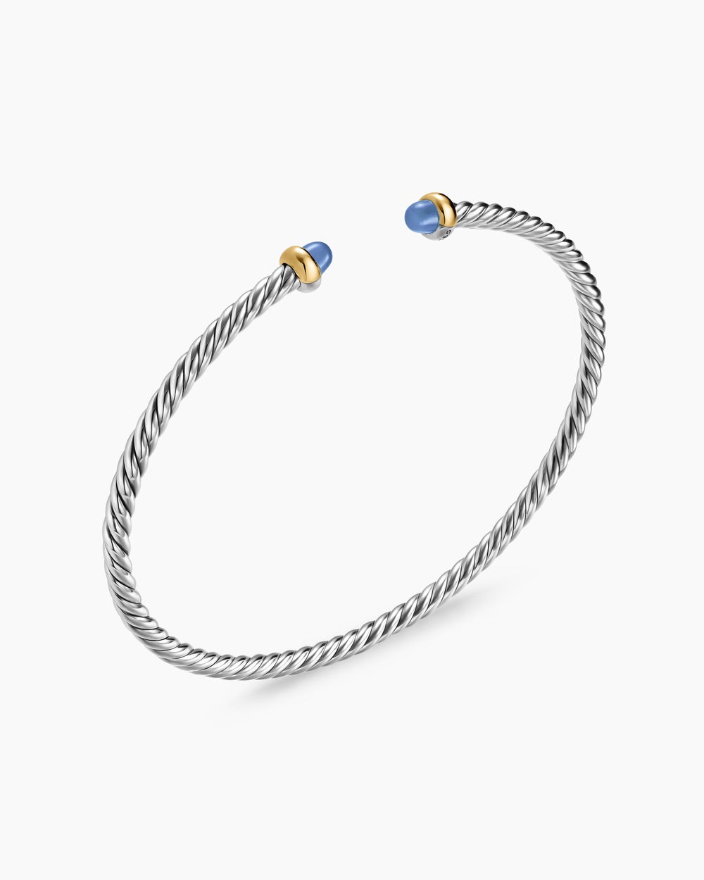 Micro bracelet Cable Flex en argent massif avec or jaune 14 carats, 2,6 mm femme