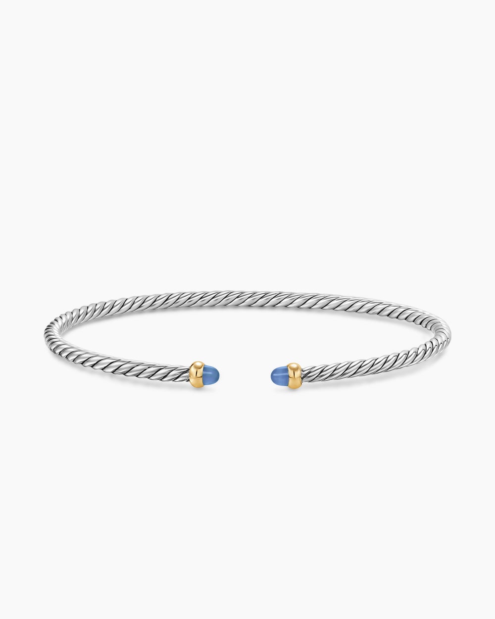 Micro bracelet Cable Flex en argent massif avec or jaune 14 carats, 2,6 mm femme