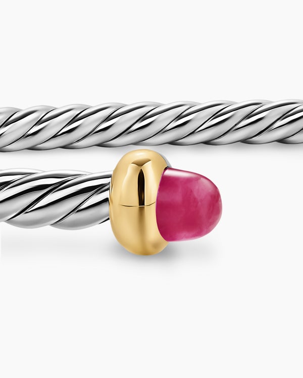 Bracelet Micro Cable Flex en argent sterling avec or jaune 14 carats, 2,6 mm