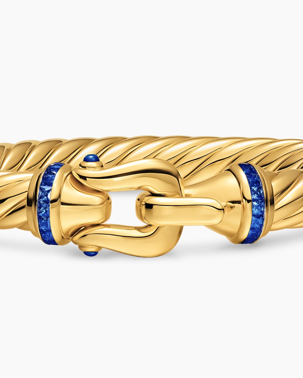 Womens Cablespira Flex Buckle Bracelet in 18K Yellow Gold, 9mm