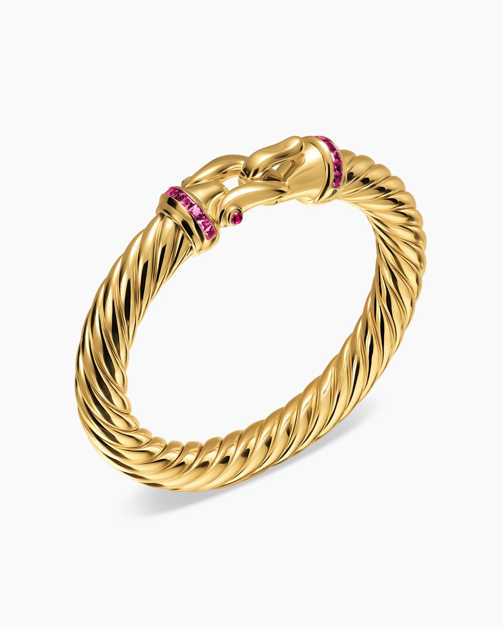 Womens Cablespira Flex Buckle Bracelet in 18K Yellow Gold, 9mm