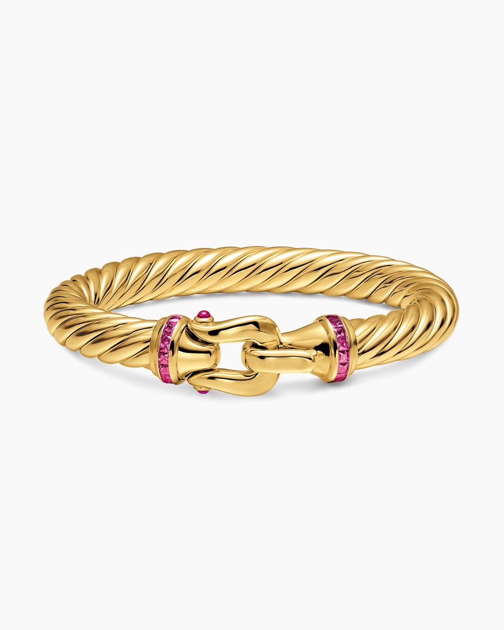 Womens Cablespira Flex Buckle Bracelet in 18K Yellow Gold, 9mm